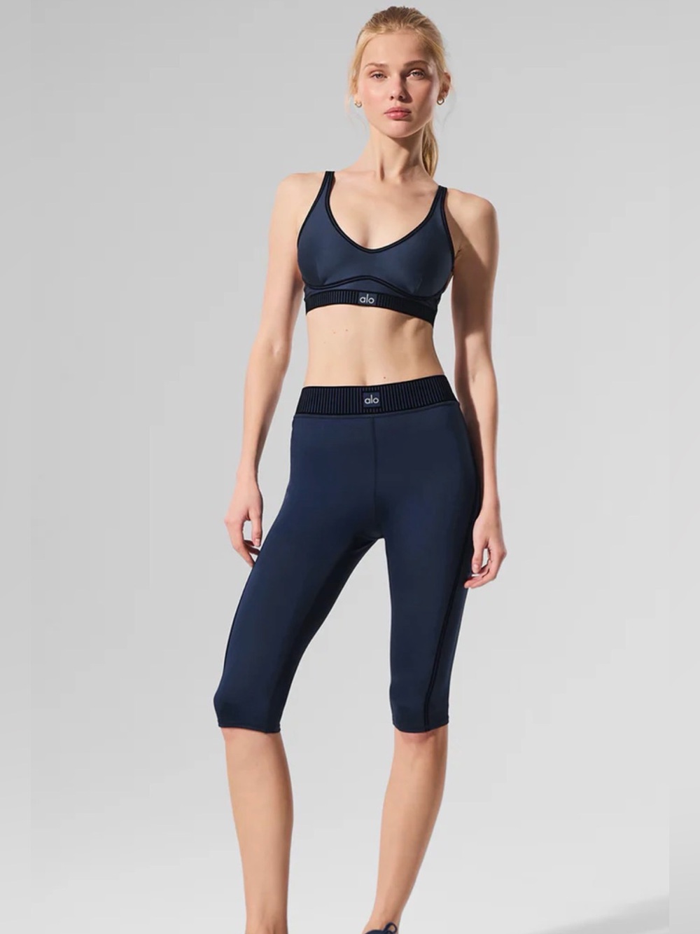 ALO Airlift High-Waist Line Up Capri in Navy Size S - Picture 3 of 13